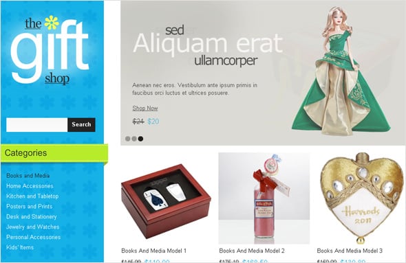 Flash E-commerce Design for Your Gift Shop