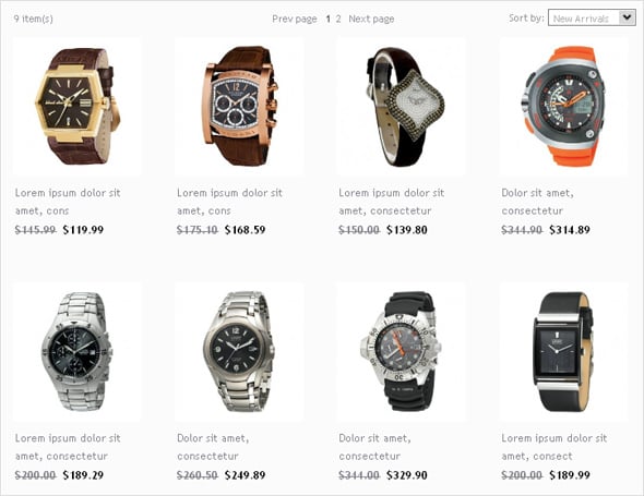 Flash CMS Design for Watches E-shop