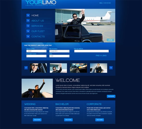 Flash Template for a Limousine Transportation Company