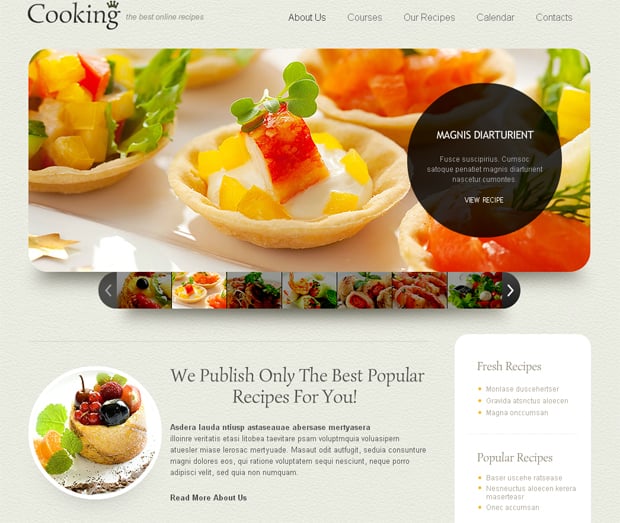 Шаблон сайта с кулинарными рецептами
