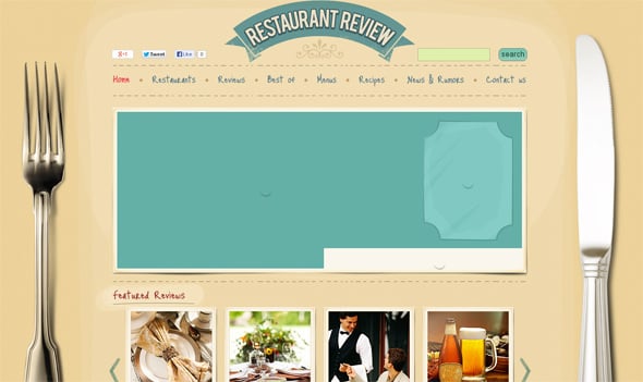 Realistic Style Web Template for a Restaurant