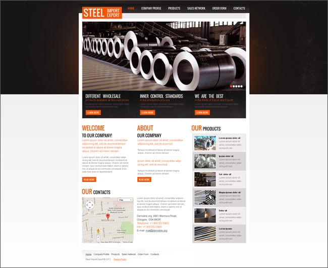 Industrial Company Website Template