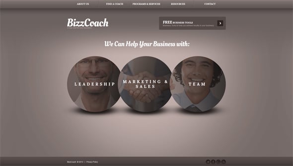 Business Web Template with Circle Elements