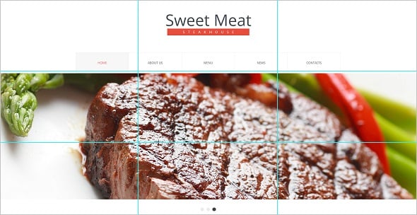 Website Template with the Rule of Thirds Use