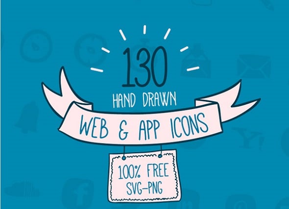 Best Web Design Articles - Freebie: 130 Hand-Drawn Web & App Icons