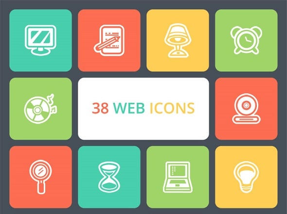 Freebie: 38 Flat Web Icons Pack