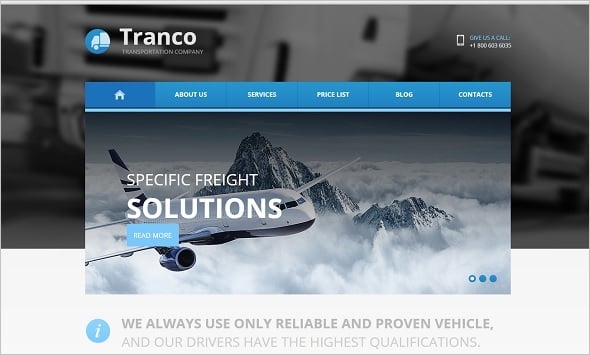 Best Website templates 2014 - Cargo Company Website Template