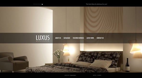 Interior Design Website Template with Background Slider