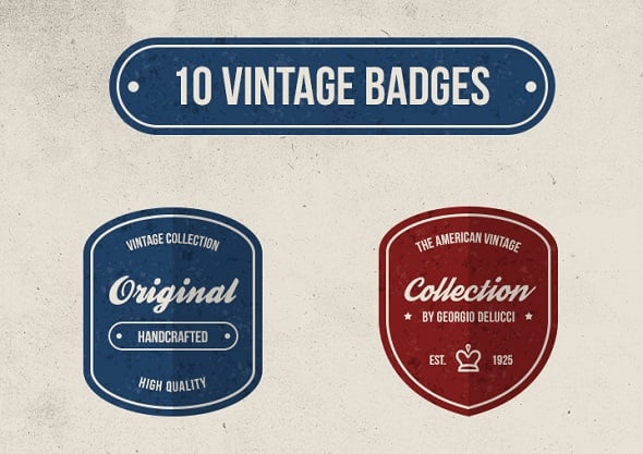 Web Design Ledger - 10 Free Vintage Retro Badges