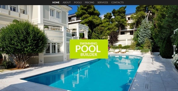 Responsive Background - Pool Company Website Template