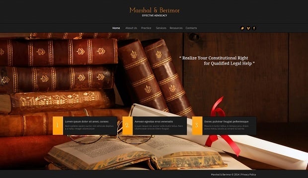 Legal Website Design - Classy Legal Web Template with Photo Background