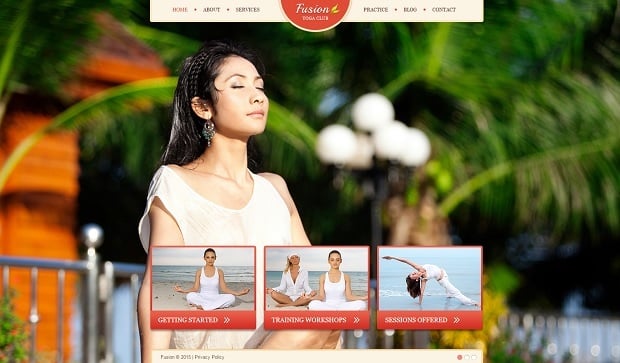 MotoCMS Independence day promo - Yoga template