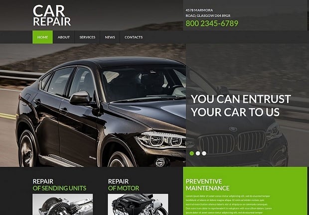 Bestselling website templates summer 2015 - car template