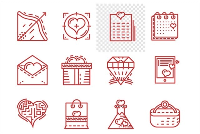 Design-Elemente zum Valentinstag 2016 - icons-1