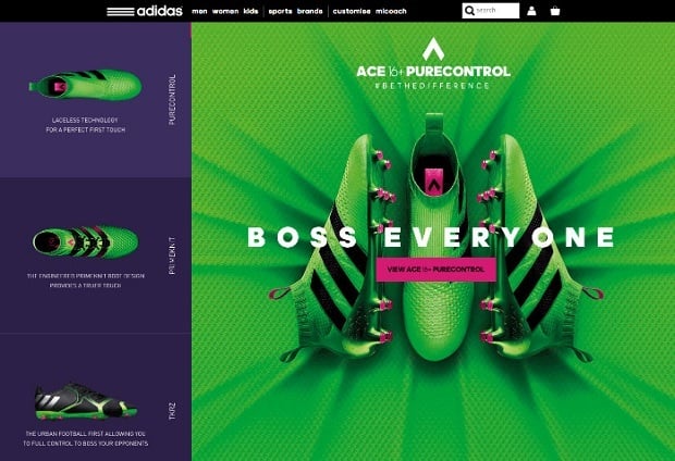 цвета в веб дизайне 2016 - adidas