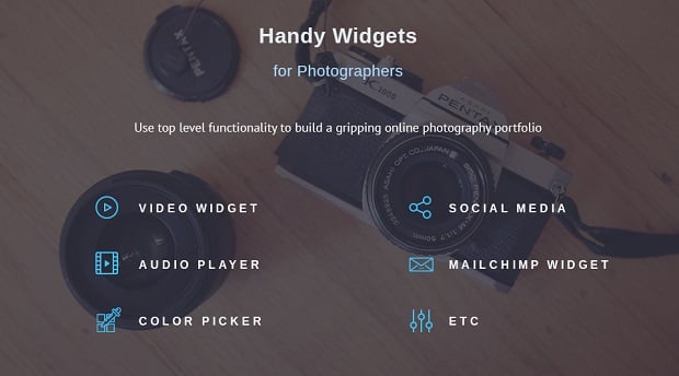 defrozo-photography-portfolio-theme-widgets