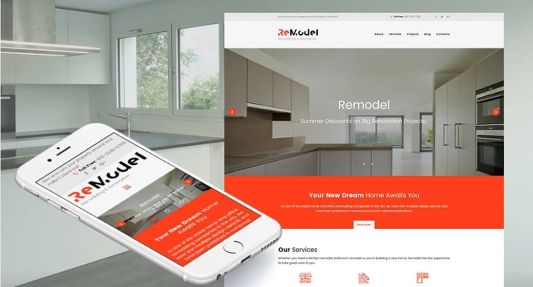 Clean Web Template for Interior Design Studio