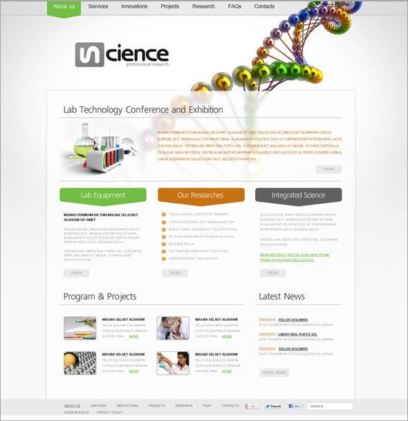 Professional Science Flash CMS Template
