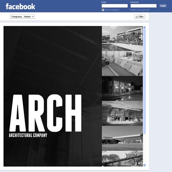 Макет для архитектурной компании в Facebook