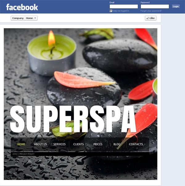 Дизайн Facebook для спа-салона
