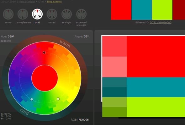 Farben im Webdesign - Triadische