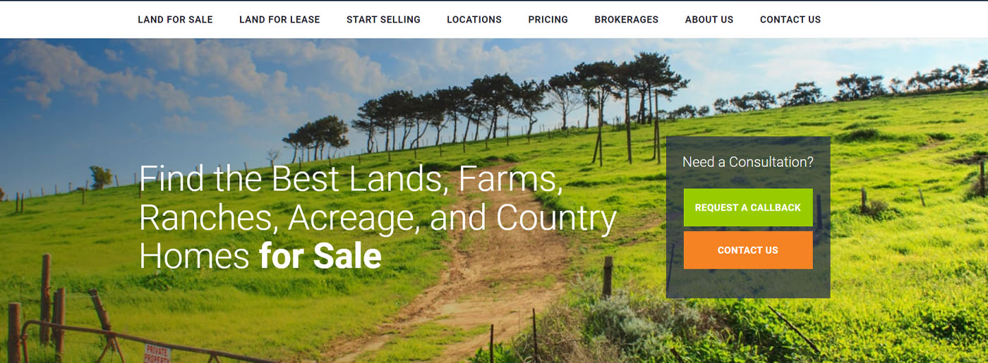Lands for Sale Website