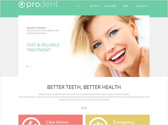 Dental Care Website Template