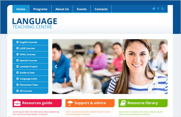 Language Teaching Centre Website Template