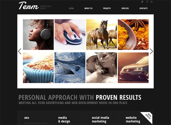Advertising Agency Black and White Website Template