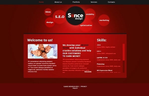 Bright Red SEO Website Template