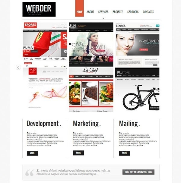 SEO Company Website Templates with Image Slider