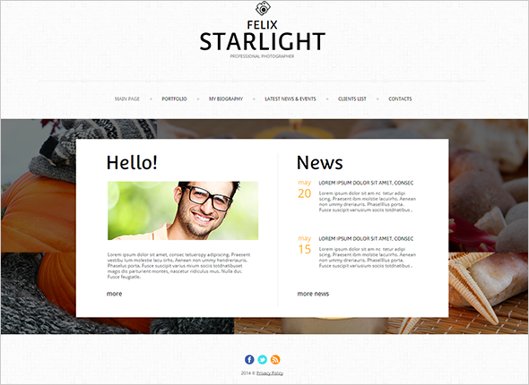 Website Template with Transparency