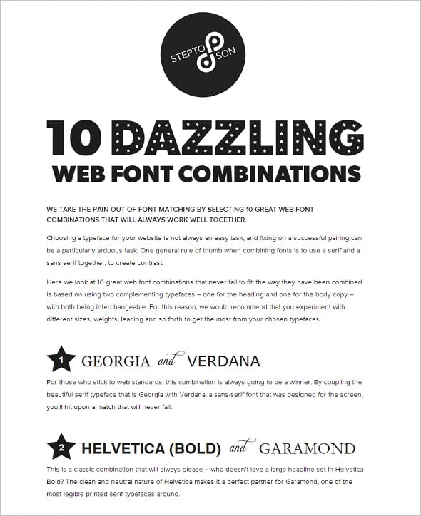 10 Great Web Font Combinations