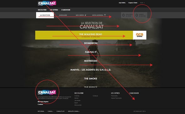 CanalSat Web Page Layout