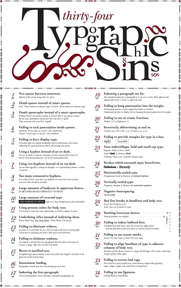 34 Typographic Sins