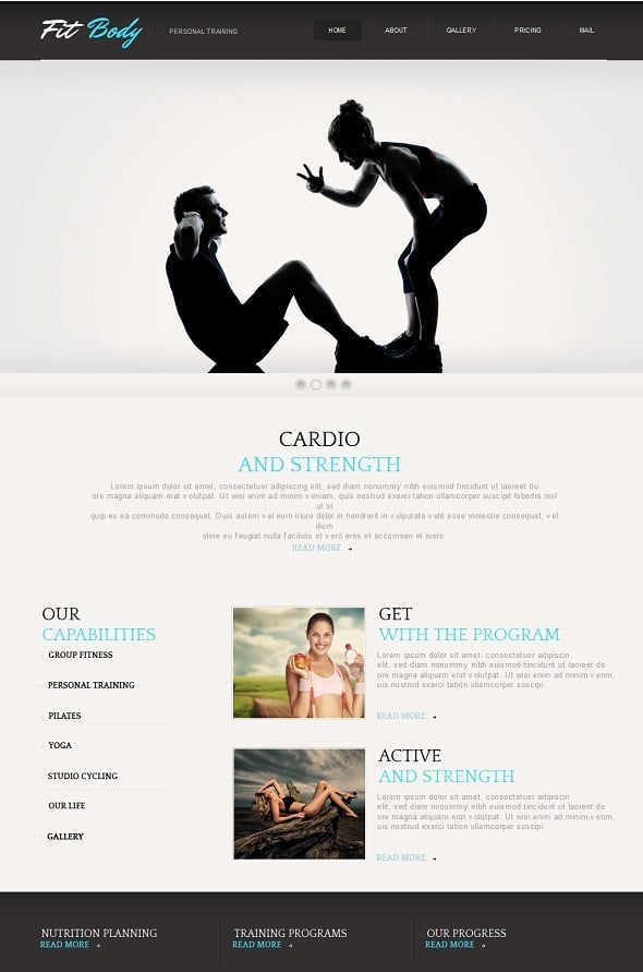 Create a Fitness Website - Monochrome Web Template for Fitness Club