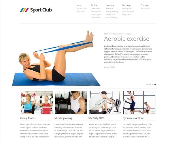 Create a Fitness Website - White Web Template for Fitness Center