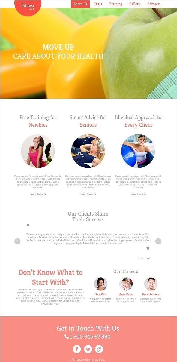 Create a Fitness Website - Fitness Website Template With Large Slider
