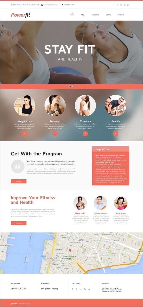 Create a Fitness Website - Peach-Toned Fitness Center Web Template