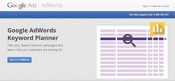 Free SEO Tools - Google Keyword Planner