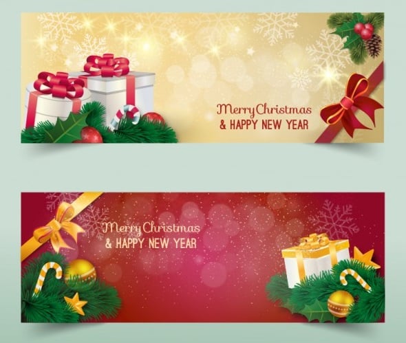Christmas Banners with Sparks