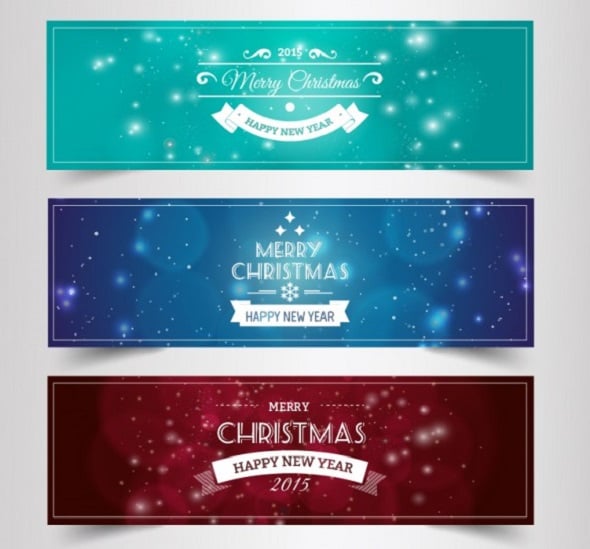 Vintage Christmas and New Year Banners