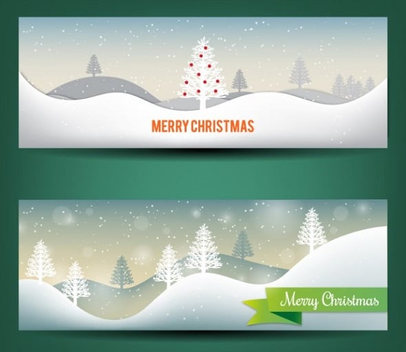 Snowy Christmas Banners