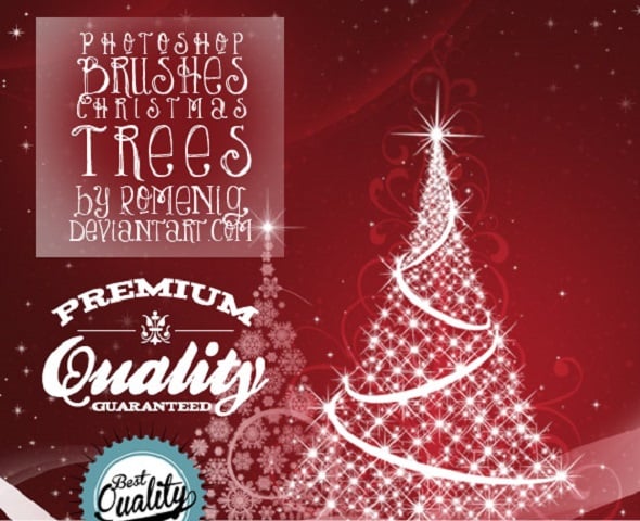 Free Christmas Trees Photoshop Brushes