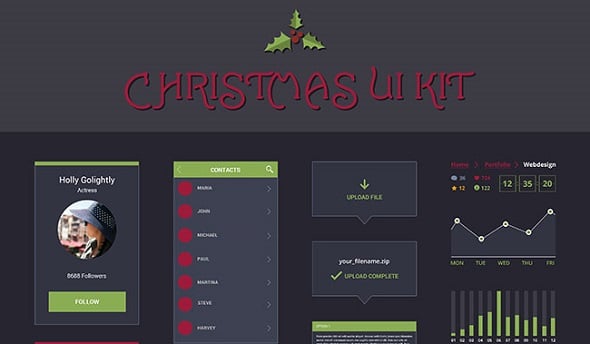 Free Christmas UI Kit from Designify.me