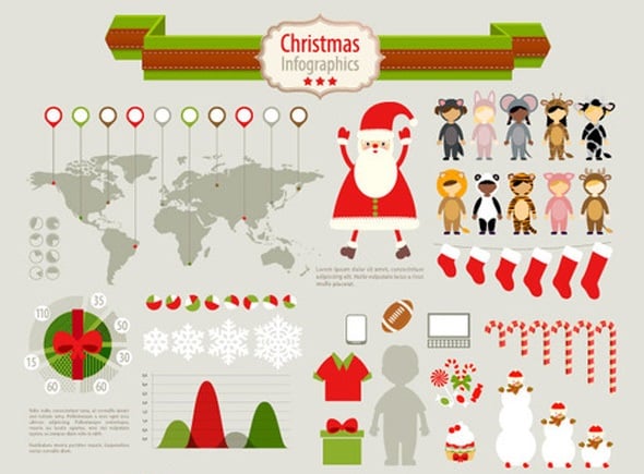 Funky Christmas Infographic Set