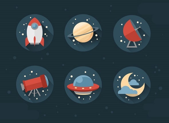 How to Create Stylish Flat Space Icons in Adobe Photoshop