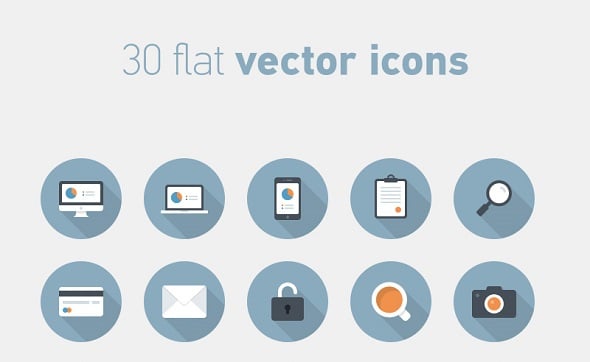 30 Flat Circular Vector Icons