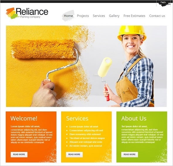 Website Template for Painting Company