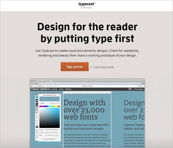 Web Design Tools 2015 - Typecast